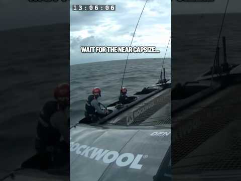 A closer look at this SCARY moment onboard the Danish F50 😳🌊 #SailGP #sailing #racing