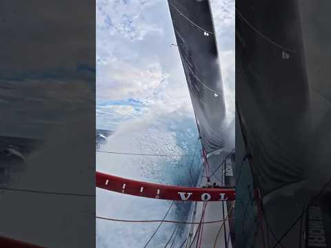 The Atlantic is biting hard! 💨😪 #sailing #atlantic #speed #storm #shorts
