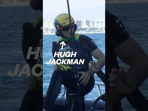 “OH YEAHHHH!” 🤣 Hugh Jackman wasn’t quite expecting that level of G Force 🫨 #SailGP #sailing