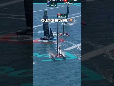 ⏮️ Throwback to this huge collision between the Swiss & Kiwi’s in the season opener!🇨🇭🇳🇿 #SailGP